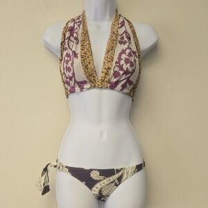 Cia maritima Floral Paisley Bikini Set Purple Brown S